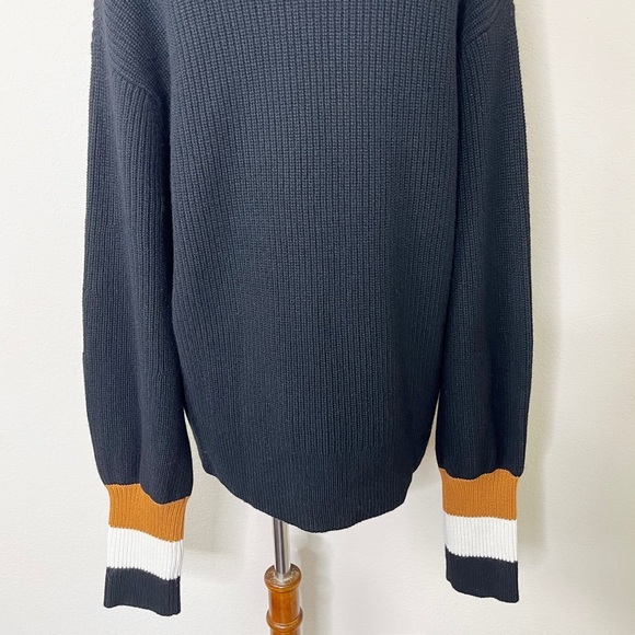 A.L.C. Jasper Colorblock Cuffs Ribbed Wool Cashmere Blend Sweater - Picture 13 of 16